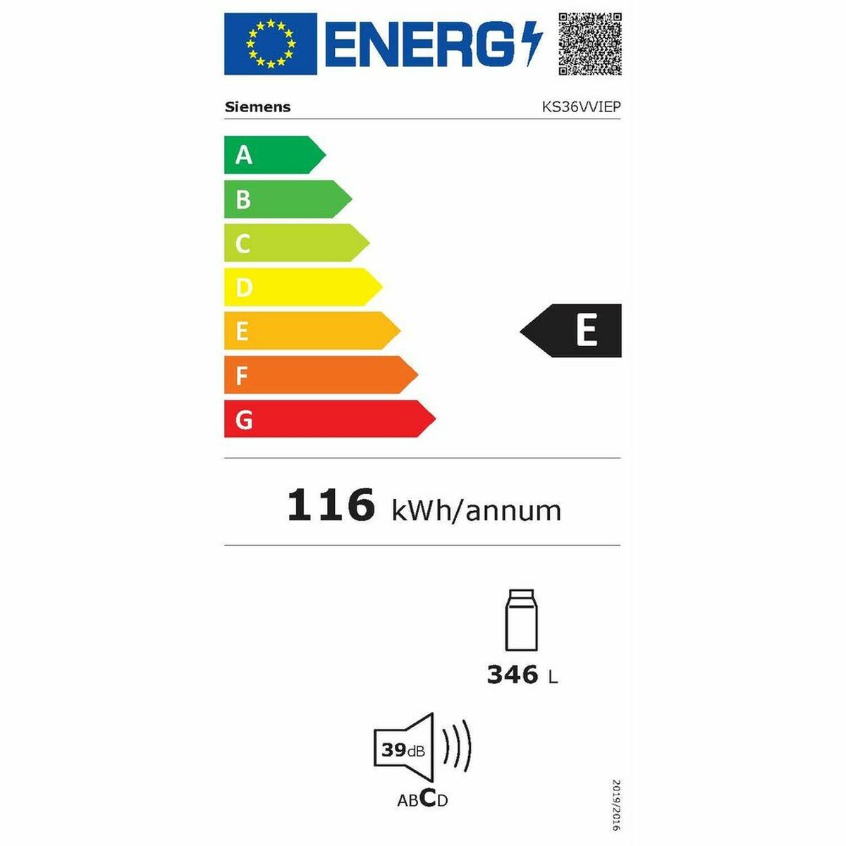 Réfrigérateur Siemens AG KS36VVIEP  Acier inoxydable (186 x 60 cm)