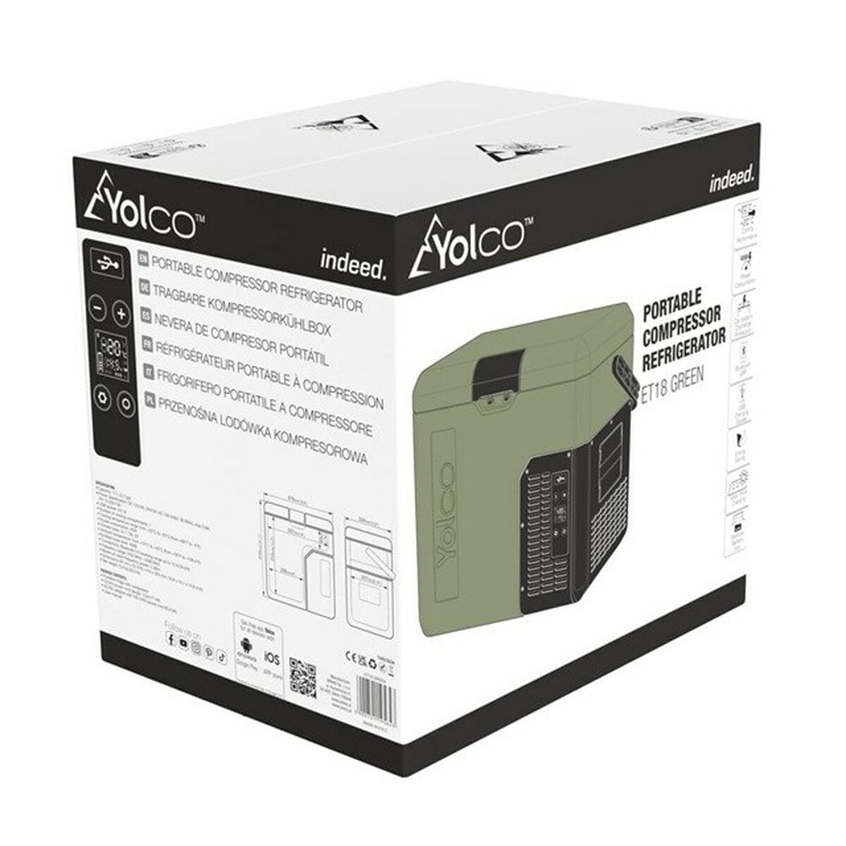 Mini réfrigérateur Yolco ET18 Vert 45 W 17 L
