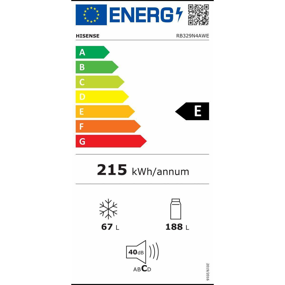 Réfrigérateur Combiné Hisense RB329N4AWE  180 Blanc