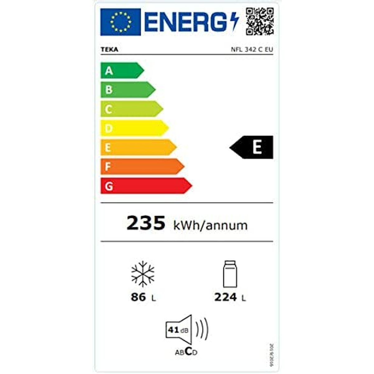 Réfrigérateur Combiné Teka NFL 342 C WH Blanc 219 L