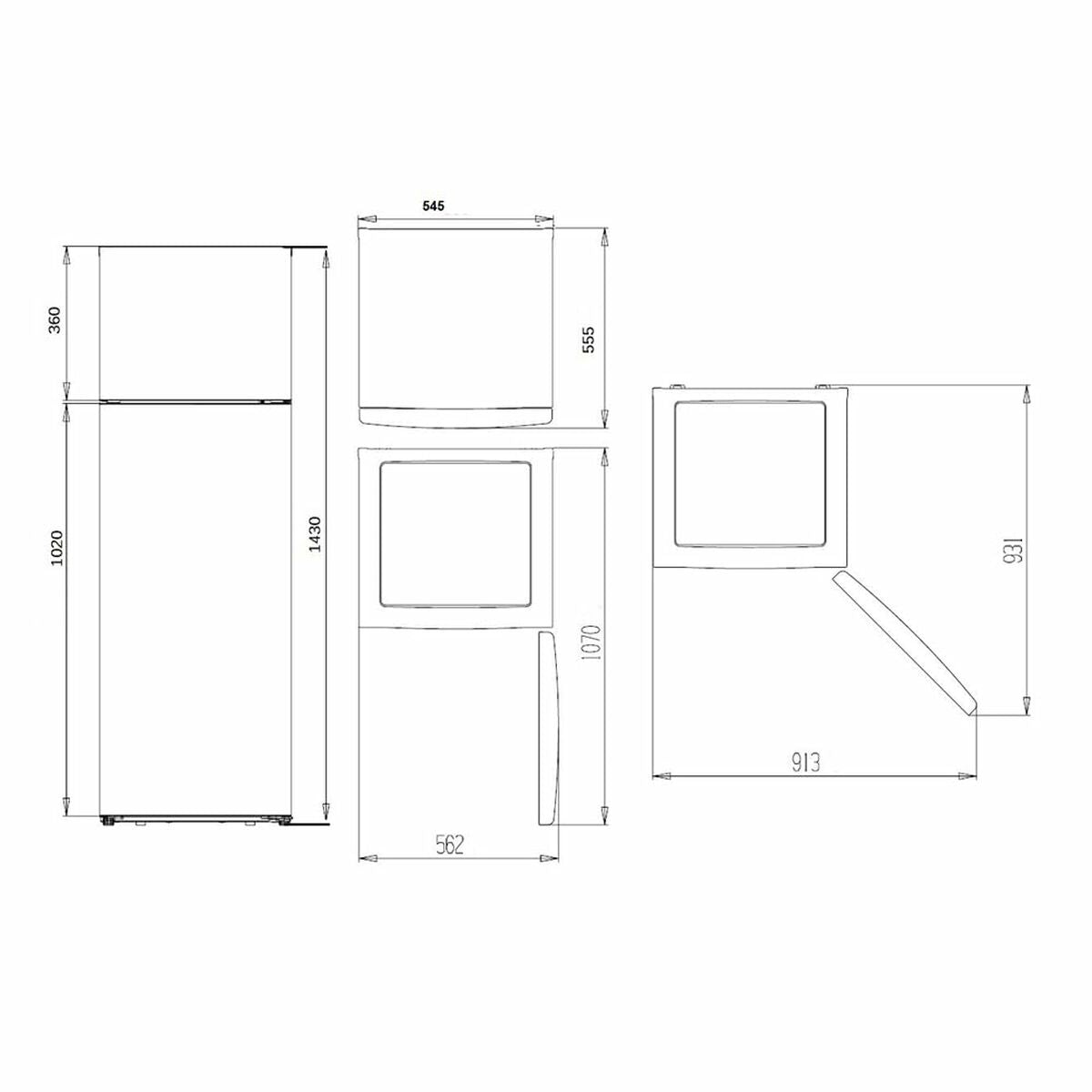 Réfrigérateur Combiné Aspes AF145503E   143 206 L Blanc