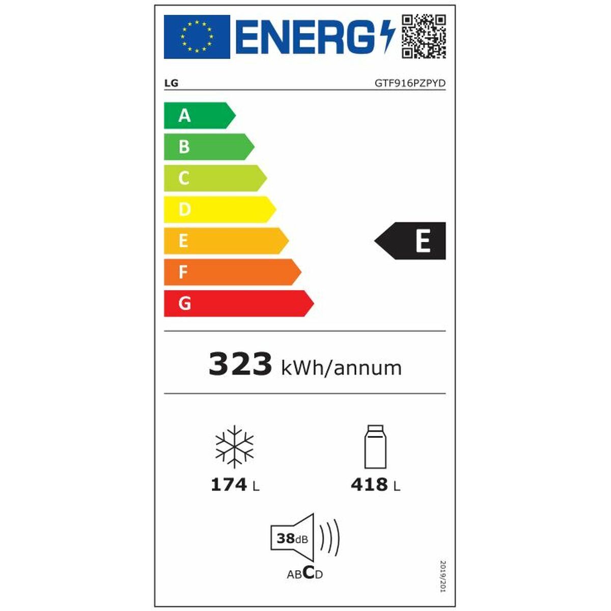 Réfrigérateur Combiné LG GTF916PZPED.APZQEUR Acier 630 L