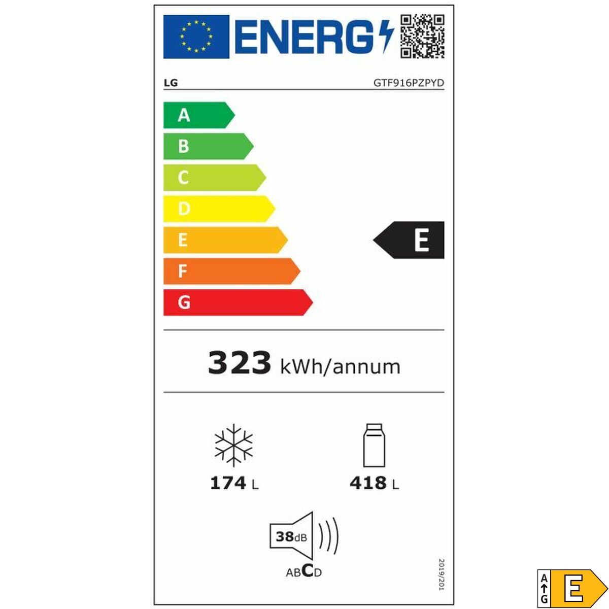 Réfrigérateur Combiné LG GTF916PZPED.APZQEUR Acier 630 L